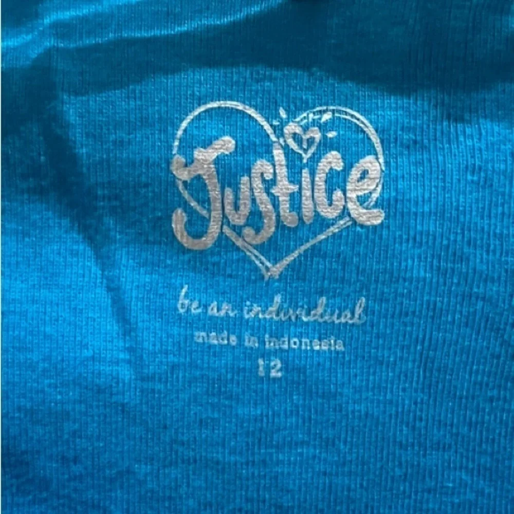 Justice Blue Sequin Long Sleeve Tee Girl's Size 12